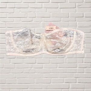 Dobreva Strapless Lace Bra 34C – Ivory Nude – NWT